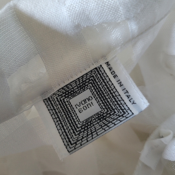 Ivano Boni Sheer Grid Plaid Cover-up Overlay Shirt White Large? - Picture 7 of 12